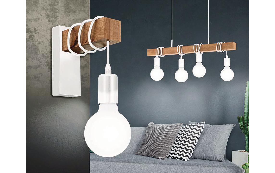 EGLO Hängeleuchte TOWNSHEND – 10,5 × 70 × 110 cm, 240 W, dimmbar, braun/weiss, exkl. Leuchtmittel