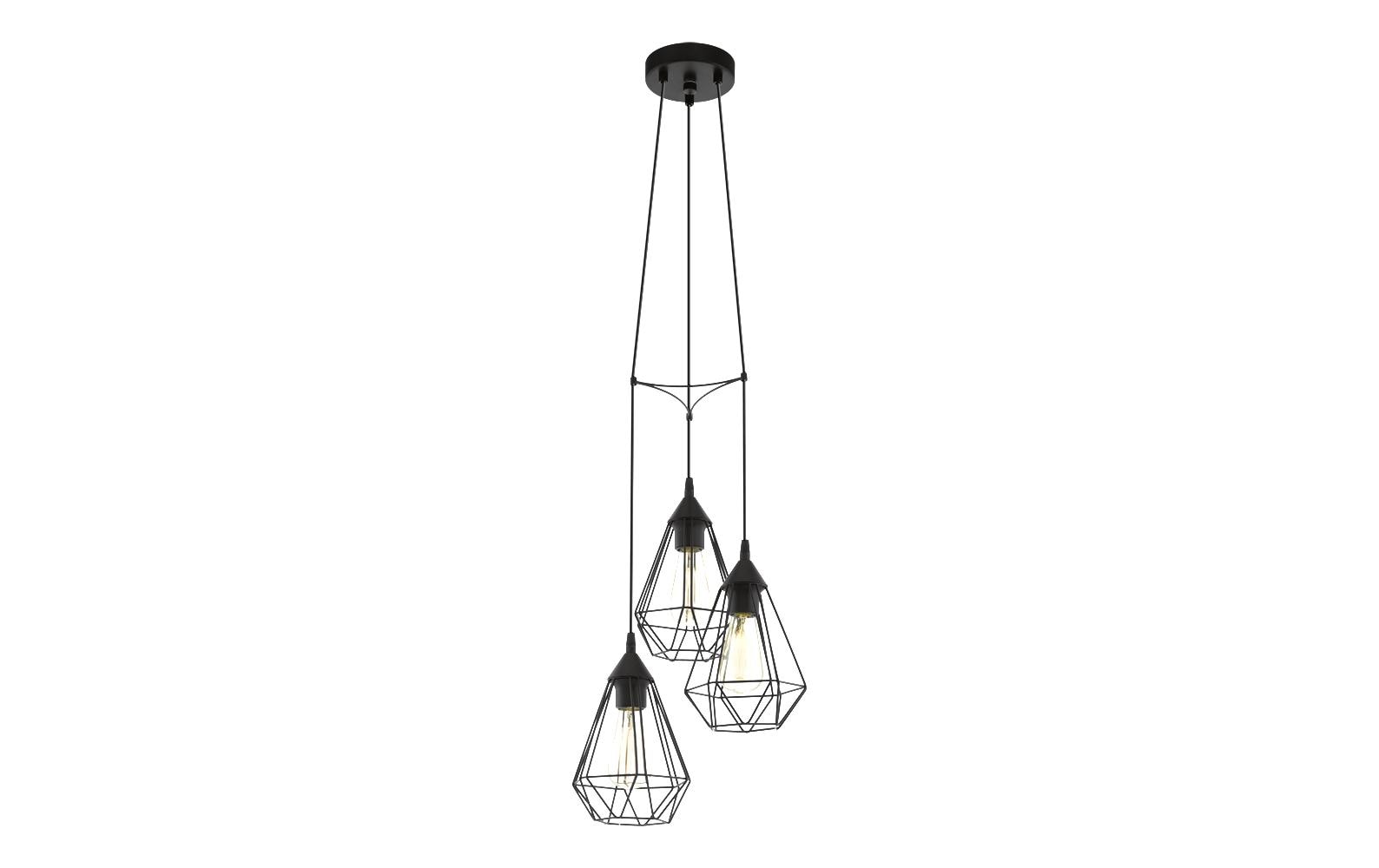 EGLO Deckenleuchte TARBES – Ø 31 × 110 cm, 180 W, dimmbar, schwarz, 3 × E27, exkl. Leuchtmittel