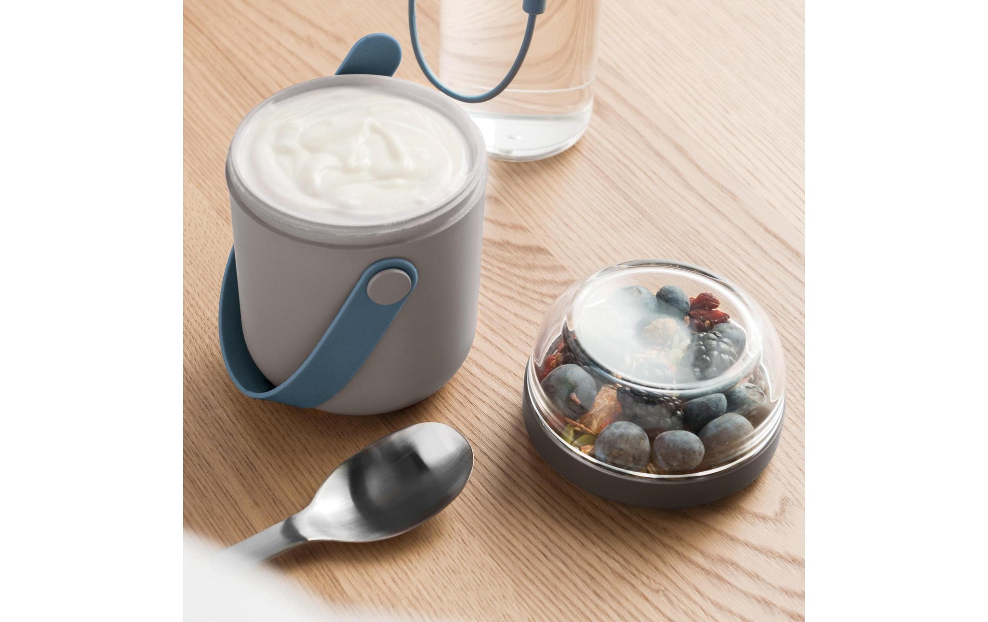 BergHOFF Lunchbox Leo – 650 ml, Ø 9,5 cm, H 15,5 cm, Kunststoff (PP)/Silikon, 2 Fächer, spülmaschinenfest