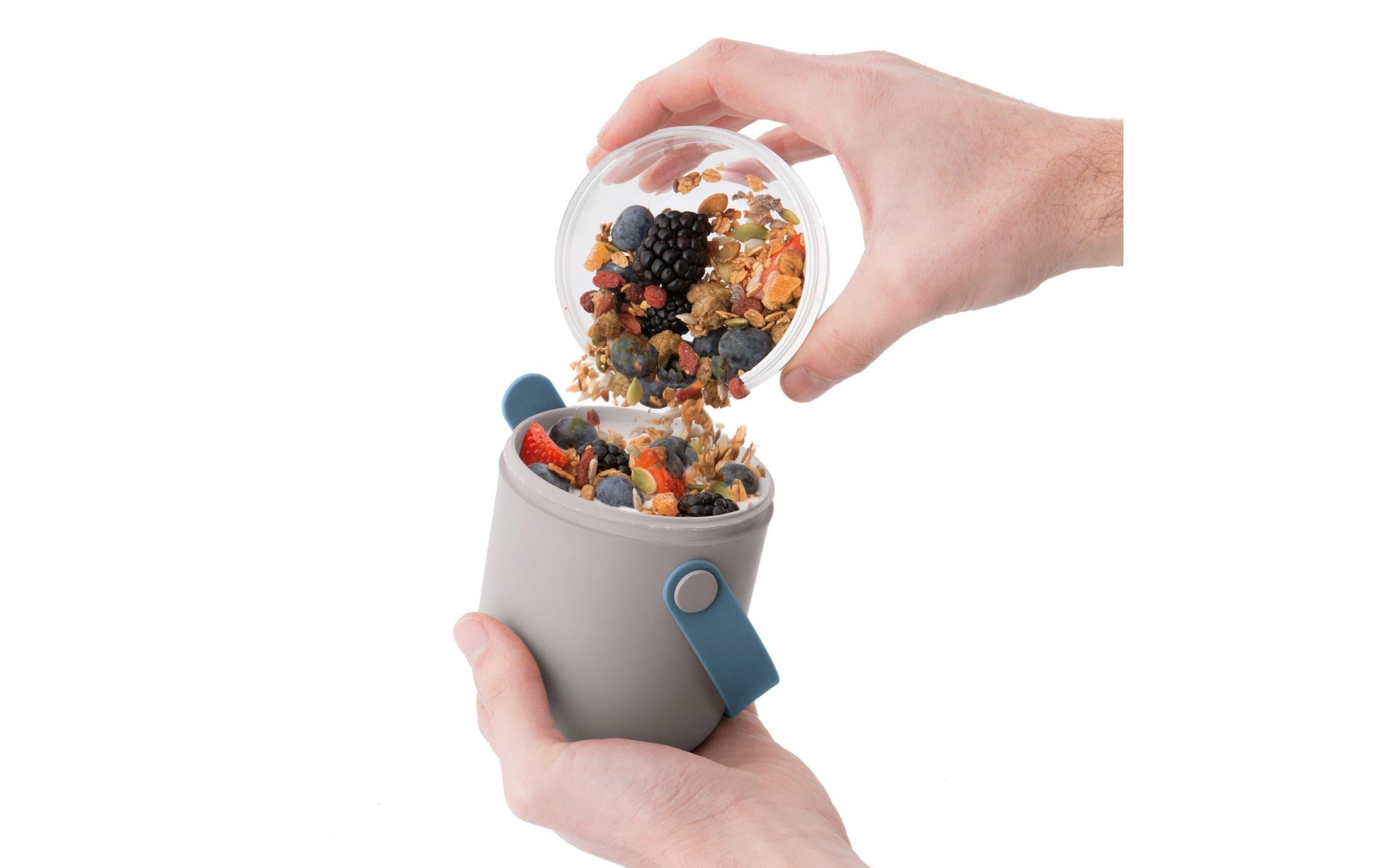 BergHOFF Lunchbox Leo – 650 ml, Ø 9,5 cm, H 15,5 cm, Kunststoff (PP)/Silikon, 2 Fächer, spülmaschinenfest