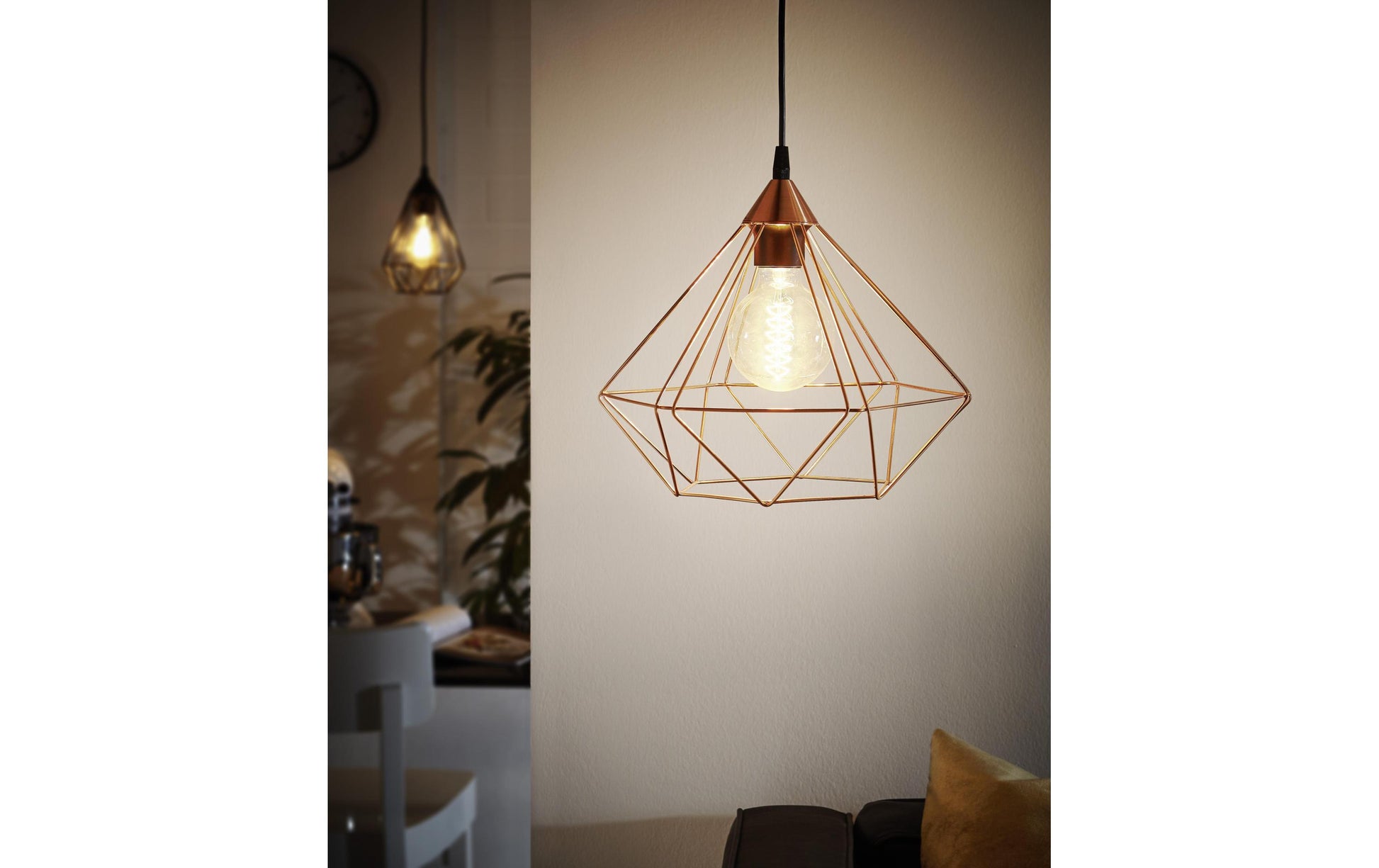 EGLO Hängeleuchte TARBES – E27, 60 W, dimmbar, 110 cm Höhe – Schwarz