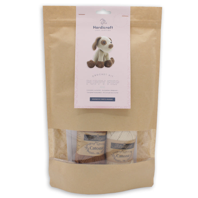 Hardicraft Hund Fiep Häkelset Braun – 20 cm