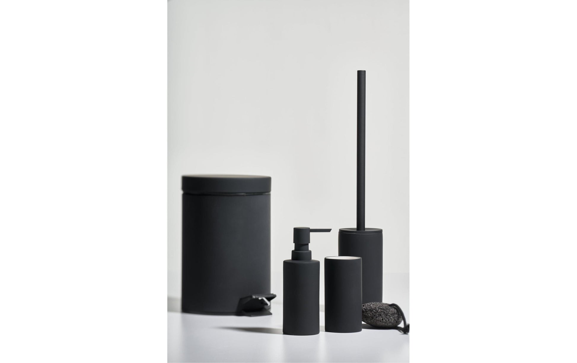 Zone Denmark WC-Bürstenset – Keramik, Schwarz, H 44,8 cm, Ø 8,4 cm