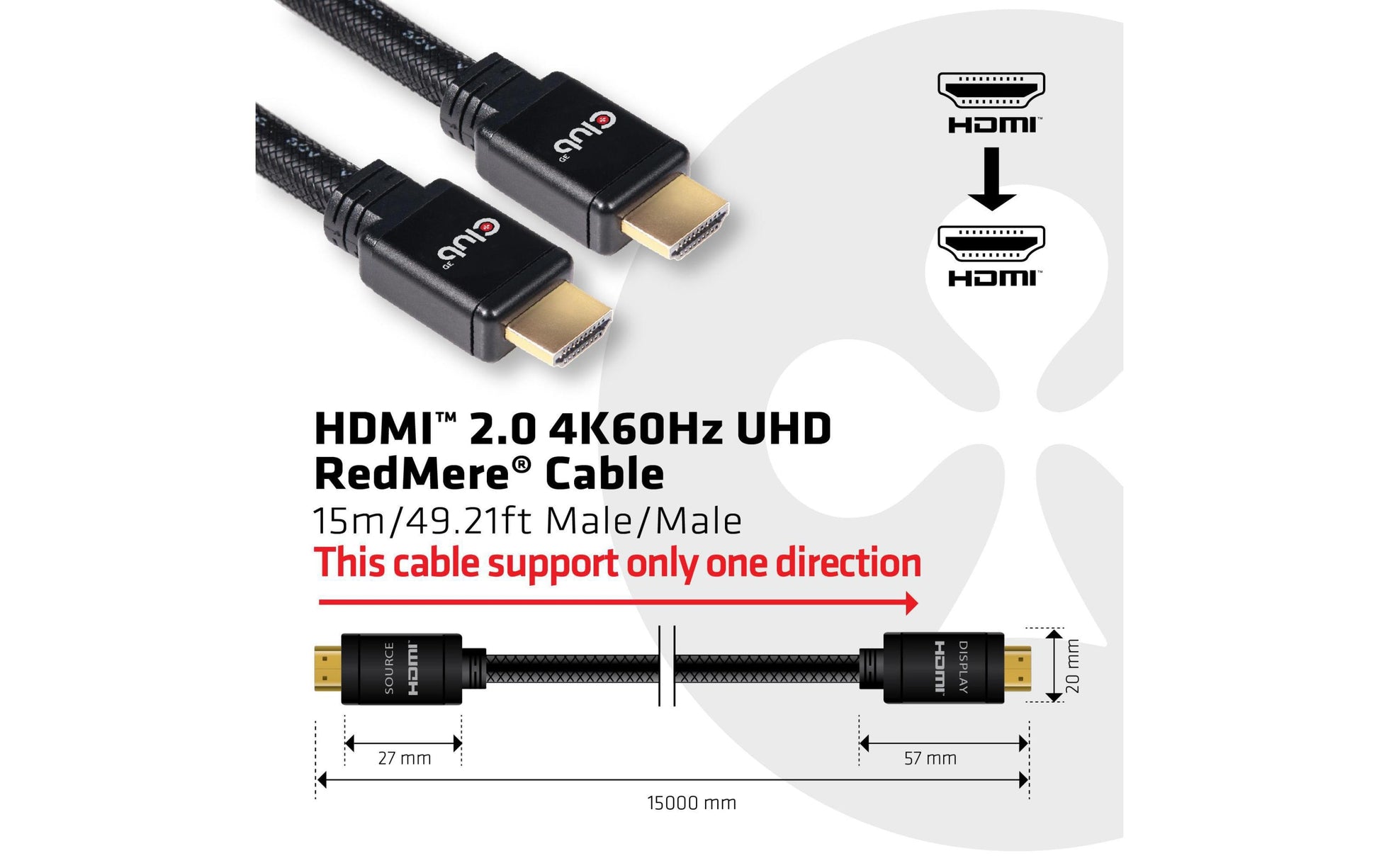 CLUB3D Club 3D HDMI-Kabel, Schwarz, 1 Stück