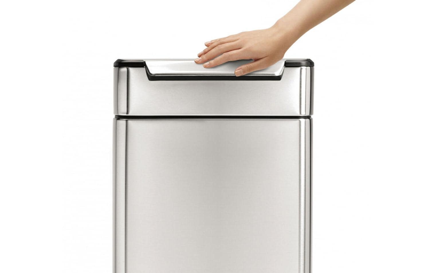 simplehuman Abfallcontainer – 40 l – Edelstahl – B × H × T 399 × 710 × 290 mm