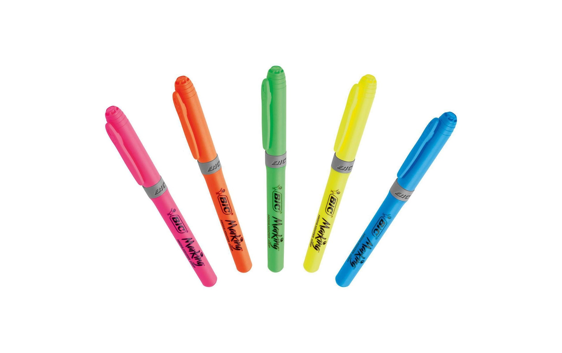 BIC Textmarker – 5er Set, Farben sortiert, Keilspitze