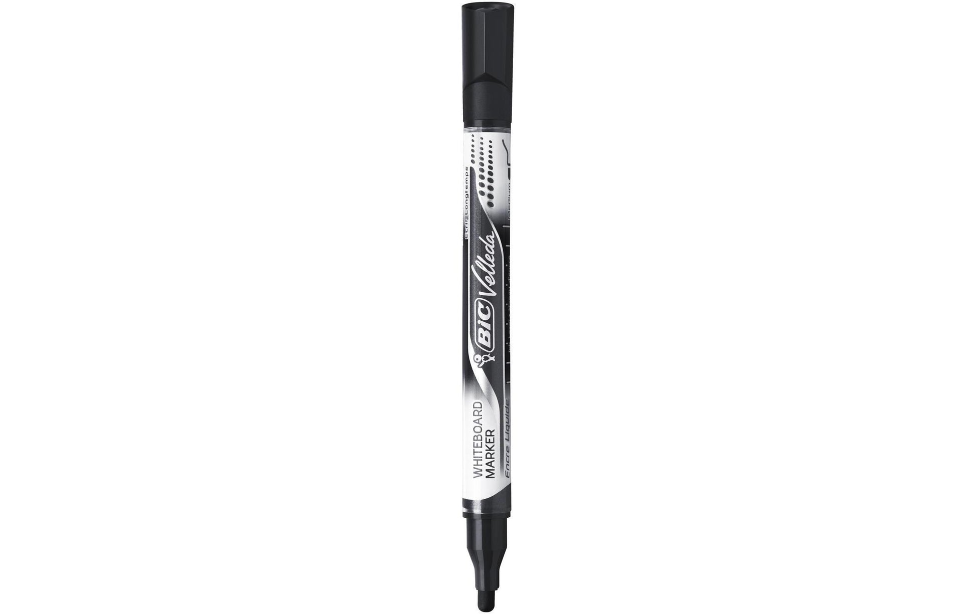 BIC Whiteboard-Marker – Rundspitze, 4 Farben, 4 Stück, trocken abwischbar, geruchsarm – für Whiteboards