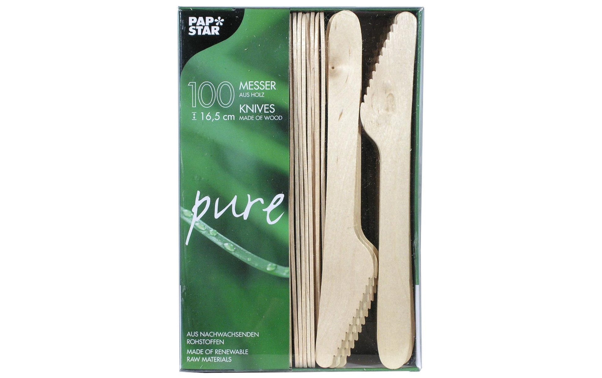 Papstar Holz-Messer, 16,5 cm – 100 Stk.