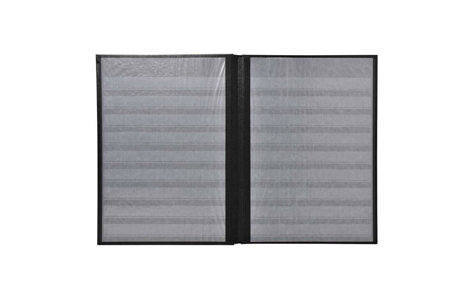 Exacompta Einsteckalbum, für 16 Blätter, 22,5 × 30,5 cm, Schwarz, Kunstleder, mit Pergamin