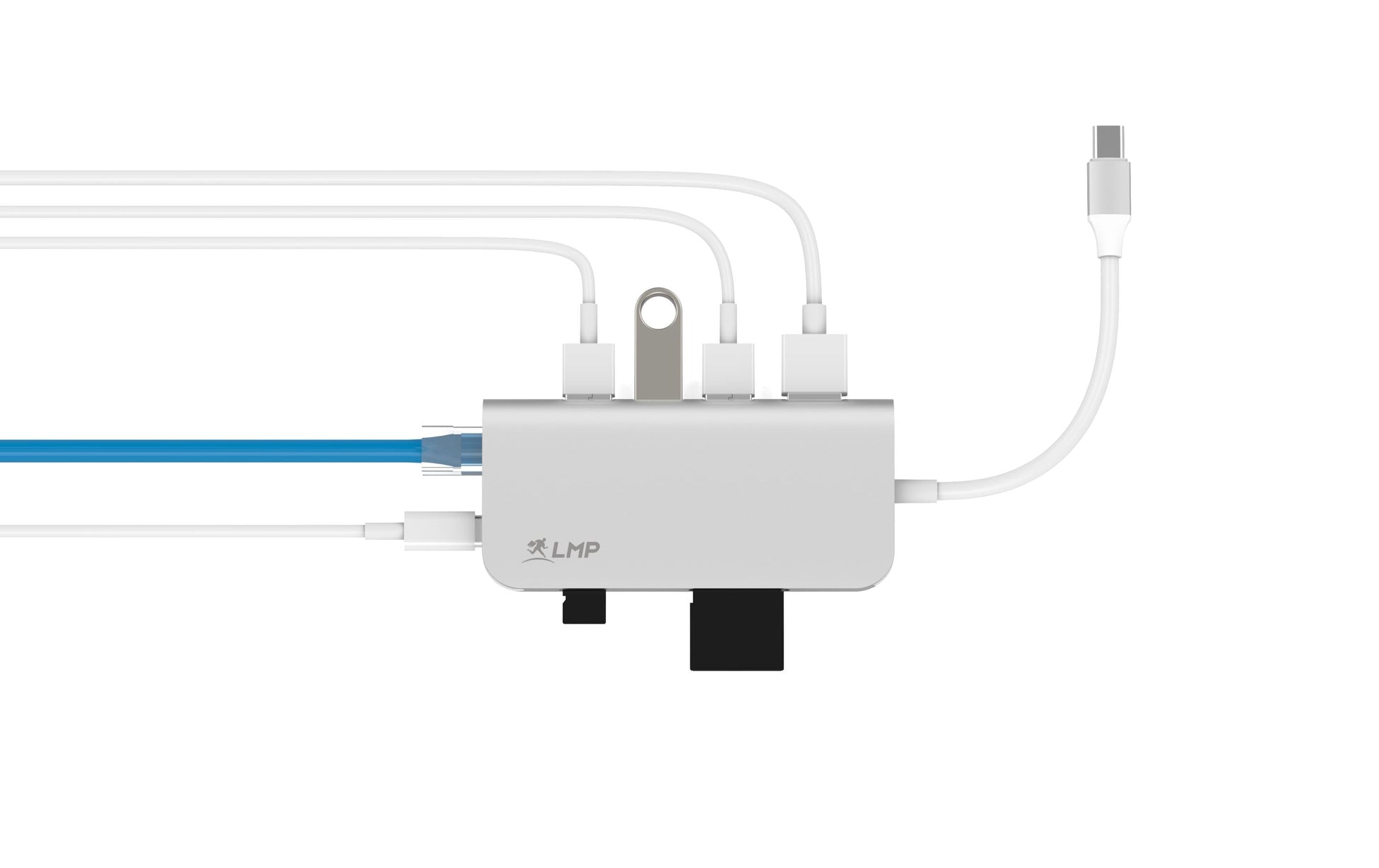 LMP 14368 Multiport-Adapter – USB-C, 1× HDMI, 3× USB-A, 1× USB-C, GbE, SD/microSD, für Windows/Mac