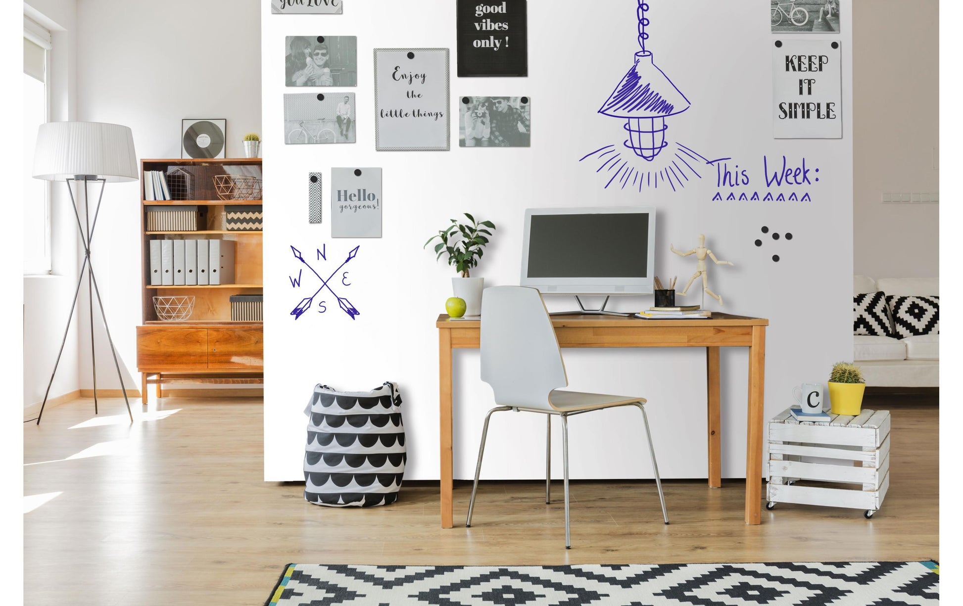 Legamaster Whiteboard – 101 × 150 cm