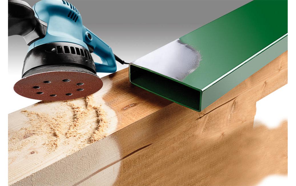 kwb Schleifscheibe 125 mm P240 – für Metall & Holz – 5 Stk – gelocht, 8 Löcher – für Exzenterschleifer