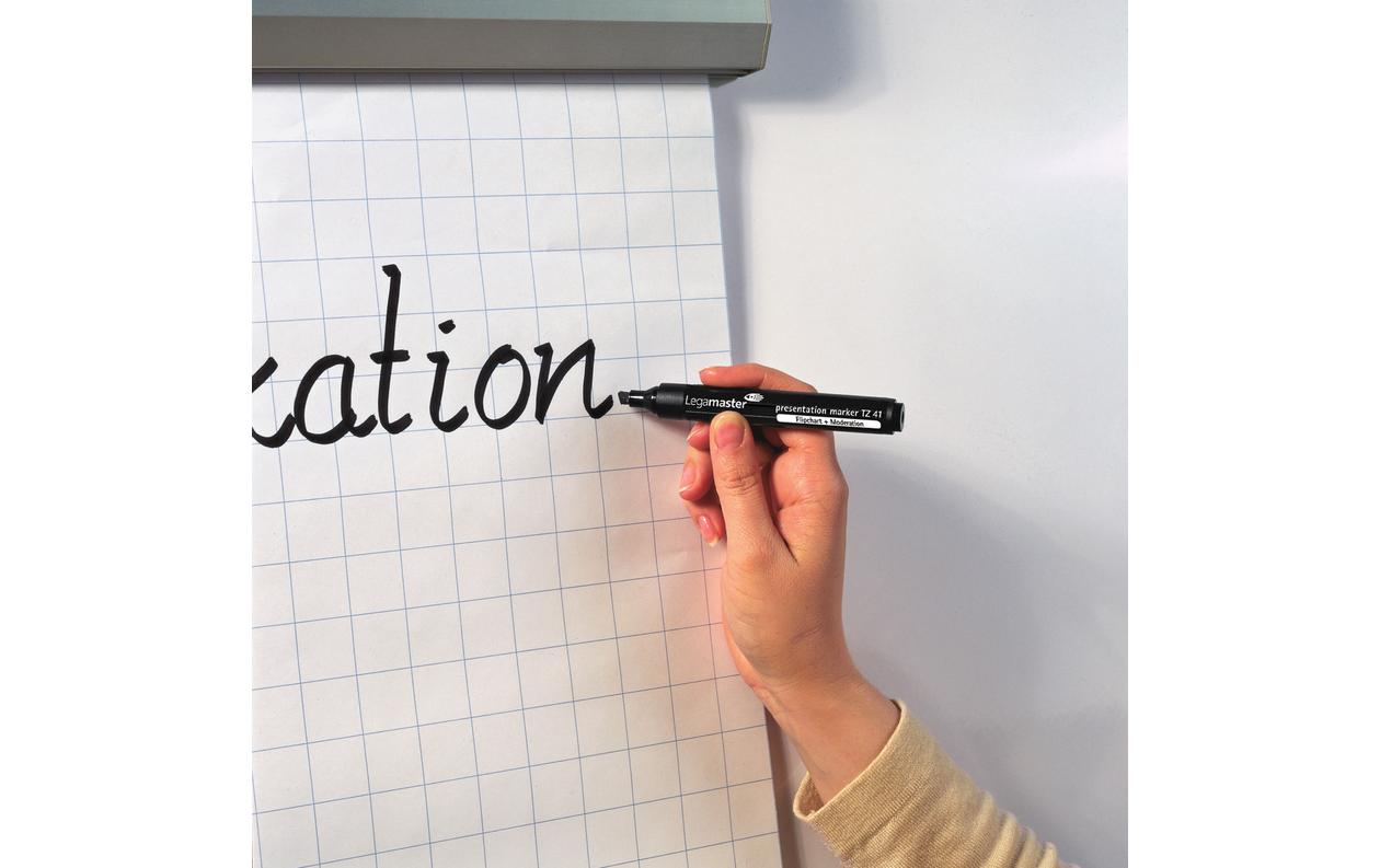 Legamaster TZ41 Flipchart-Marker – 1–5 mm, schwarz, 10 Stk., nachfüllbar – für Flipcharts/Papier