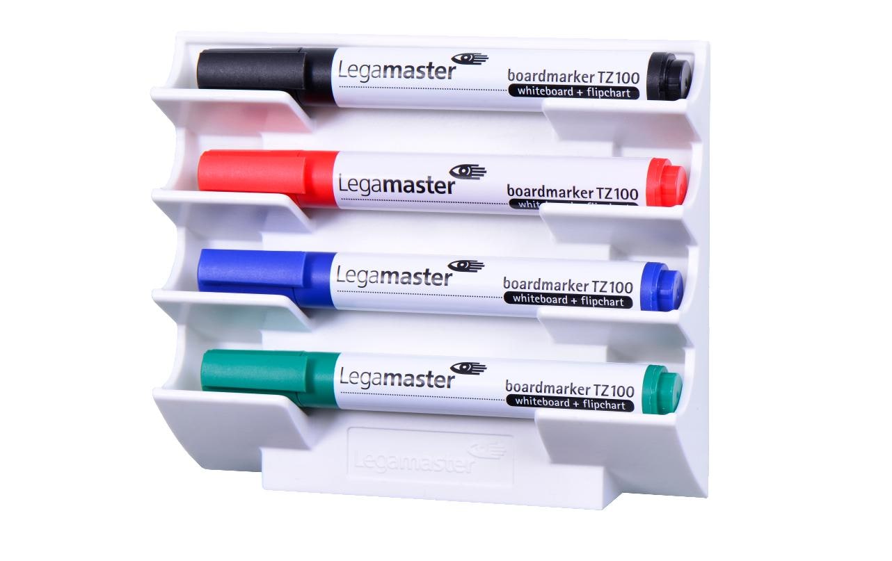 Legamaster Magnetischer Markerhalter für Whiteboard – 4 Stifte, Kunststoff, Weiss, 154 × 129 × 39 mm
