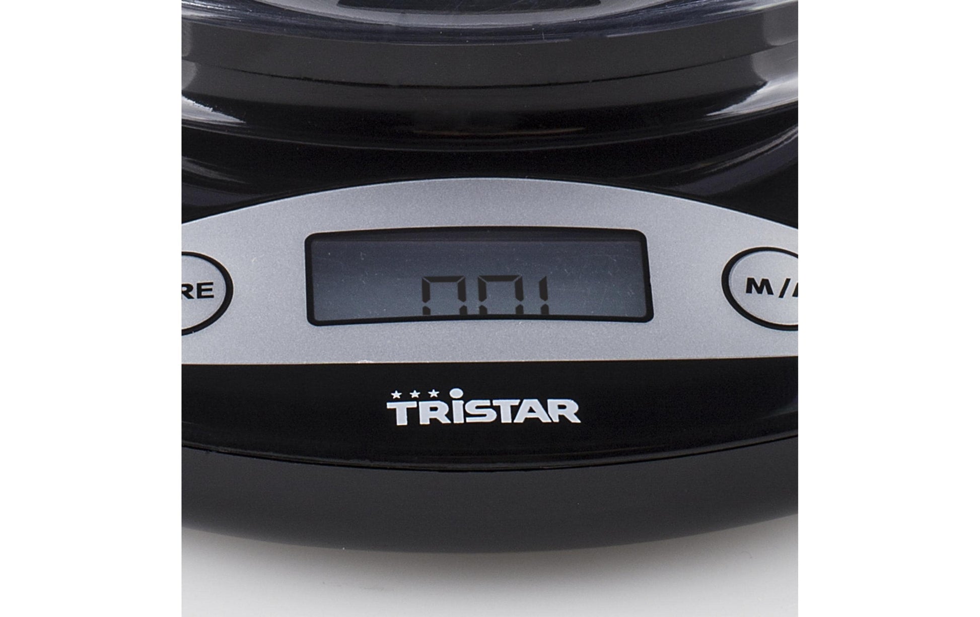 Tristar Küchenwaage – KW-2430 – bis 2 kg, 1 g Teilung, mit Schale, Kunststoff, schwarz