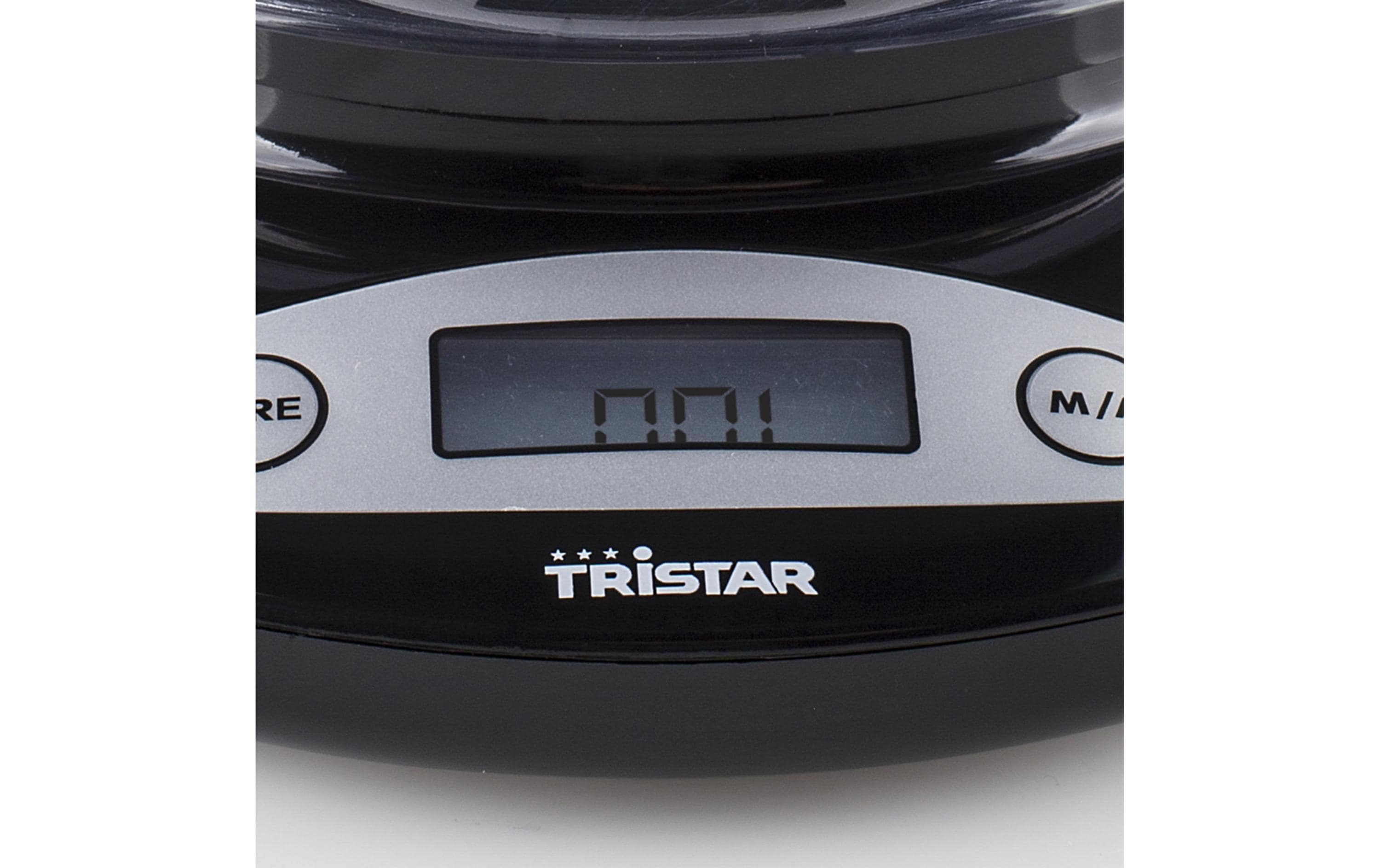 Tristar Küchenwaage – KW-2430 – bis 2 kg, 1 g Teilung, mit Schale, Kunststoff, schwarz