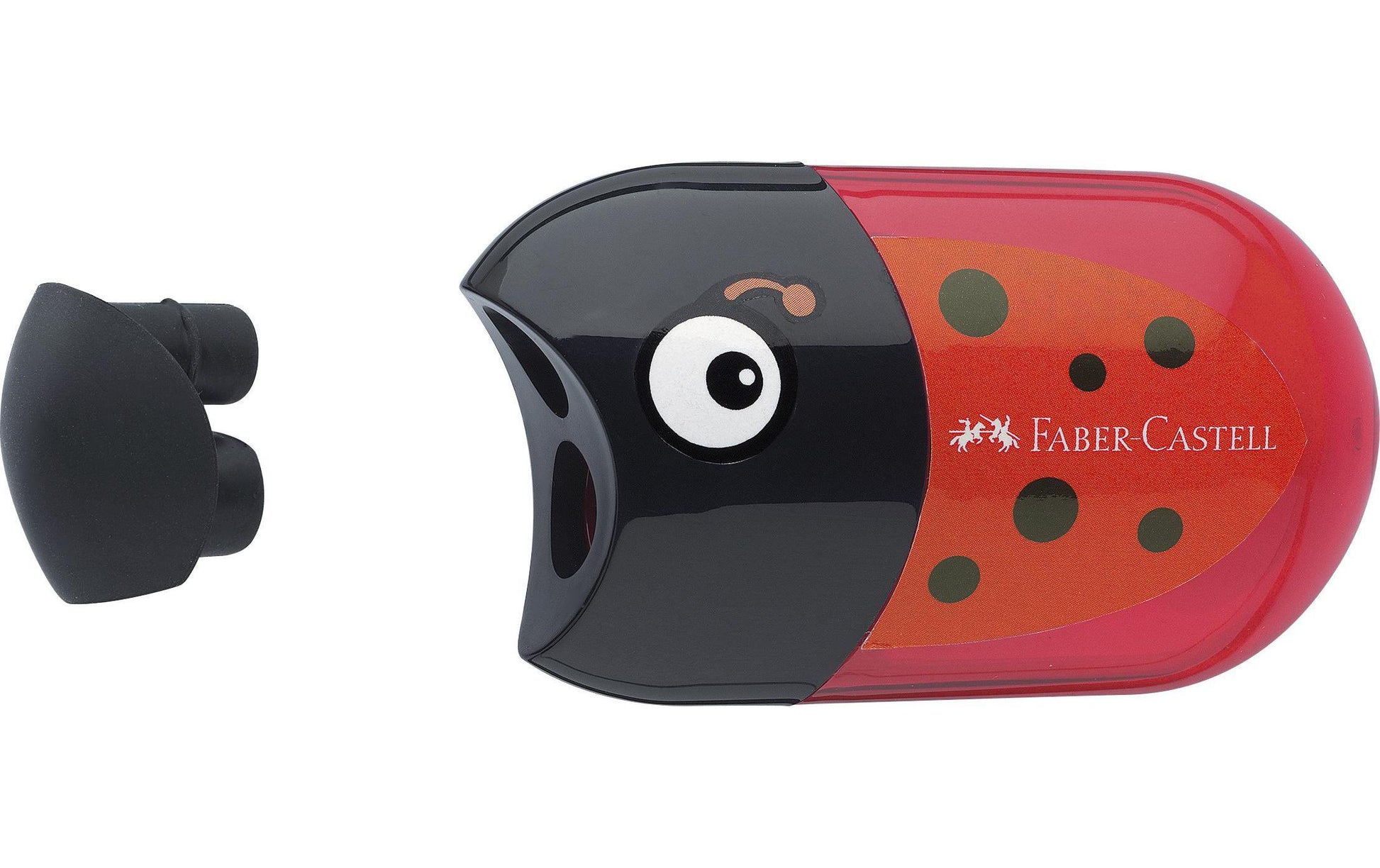 Faber-Castell 183526 Marienkäfer Doppelspitzer – farbig sortiert – mit Radierer
