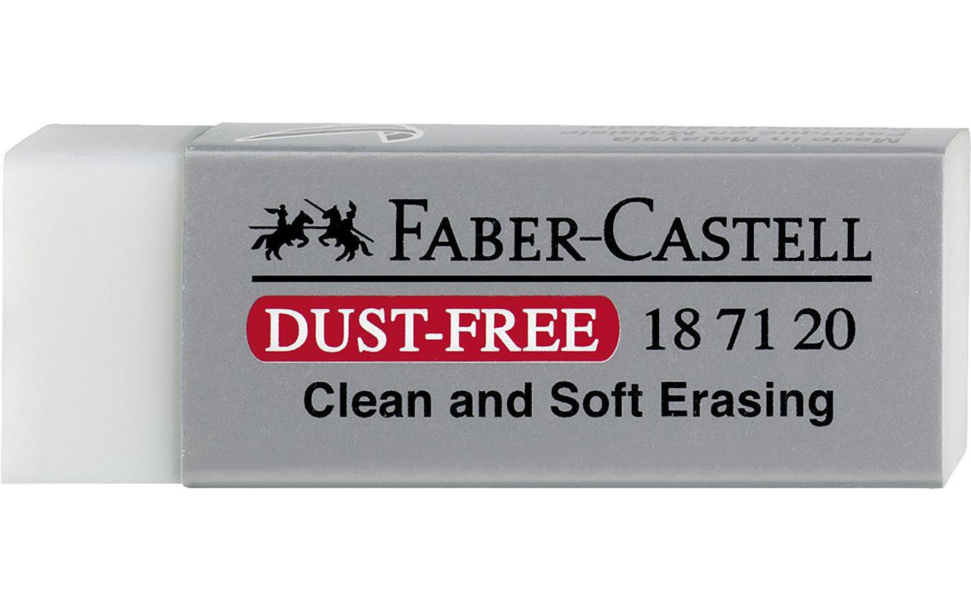 Faber-Castell Radierer – für Bleistifte und Farbstifte – 65 × 10 × 25 mm – Kunststoff – transparent