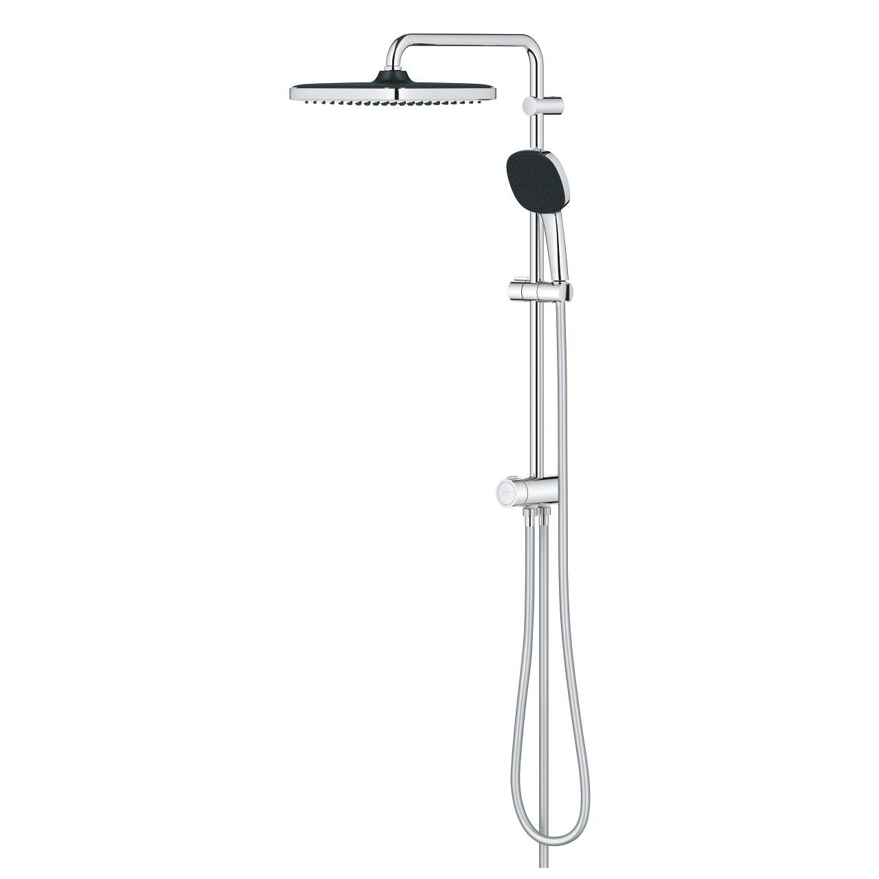 GROHE Duschsystem Vitalio Comfort 250 Flex – Schlauchlänge 125 cm, Kunststoff, Ohne Mischer, Chrom