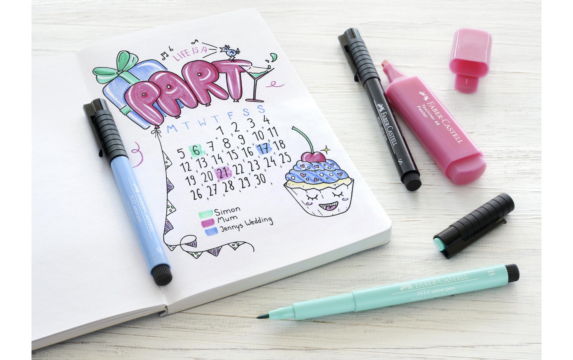 Faber-Castell Wasserfeste Tuschestifte, 9 Farben