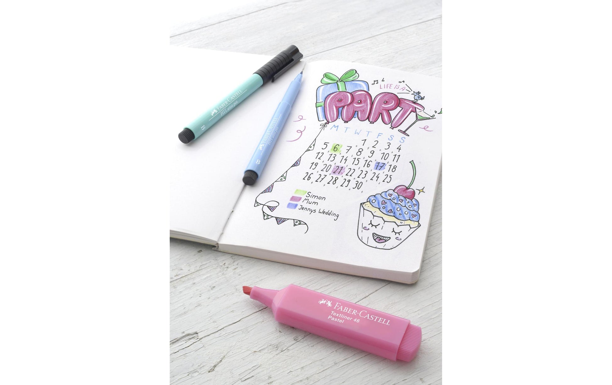 Faber-Castell Wasserfeste Tuschestifte, 9 Farben