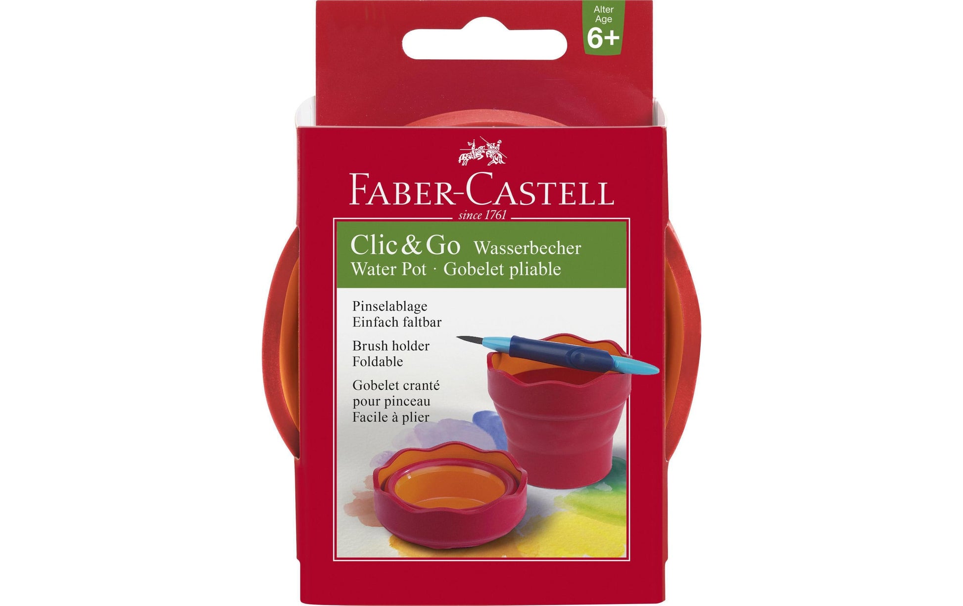 Faber-Castell Wasserbecher – Rot – 98 × 130 × 38 mm
