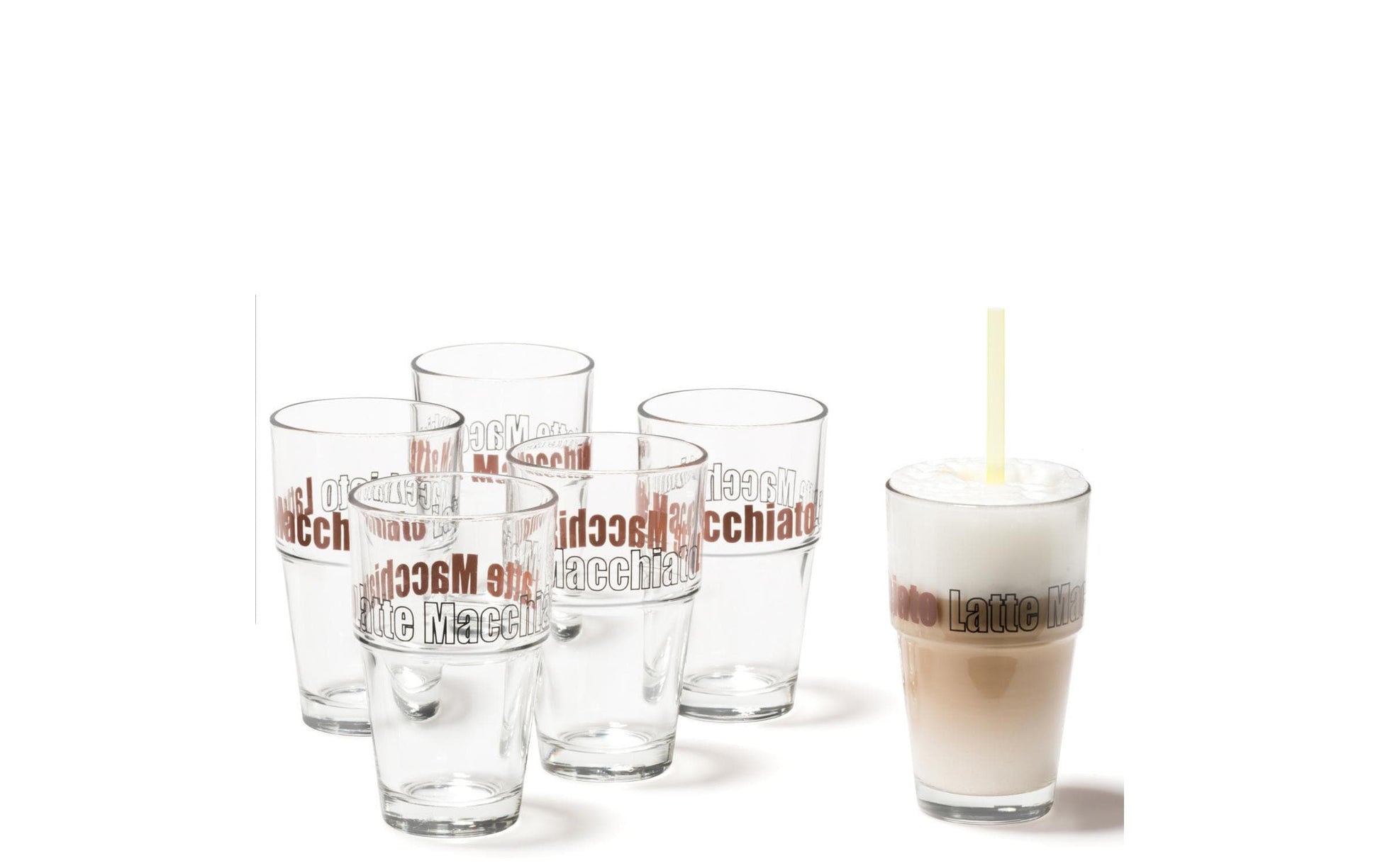 Leonardo Solo Latte Macchiato Glas – 0,41 l, transparent, spülmaschinenfest, 6 Stück