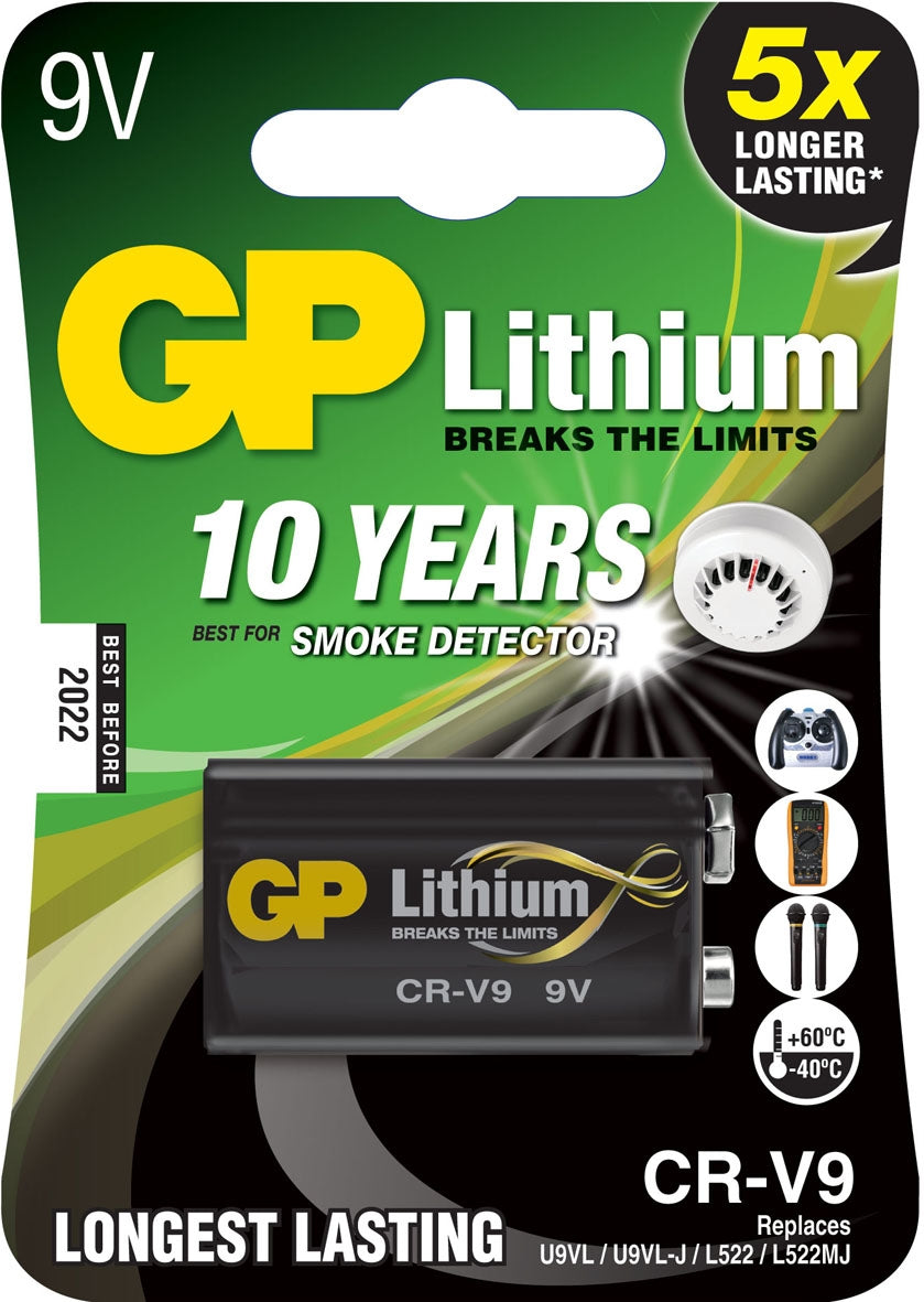 GP Batteries 9V Batterie, Lithium, 9 V – 1 Stk.