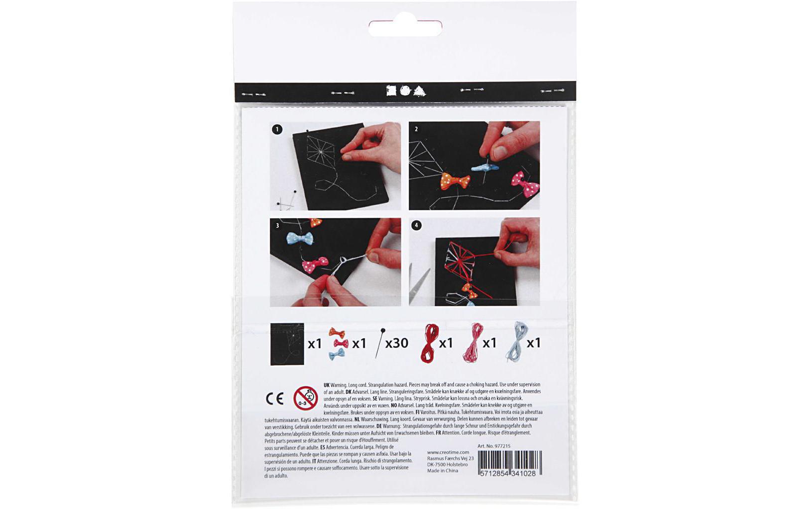 Creativ Company Bastelset Fädelspass – String-Art Drache – 37-teilig – Moosgummi – ab 4 Jahren