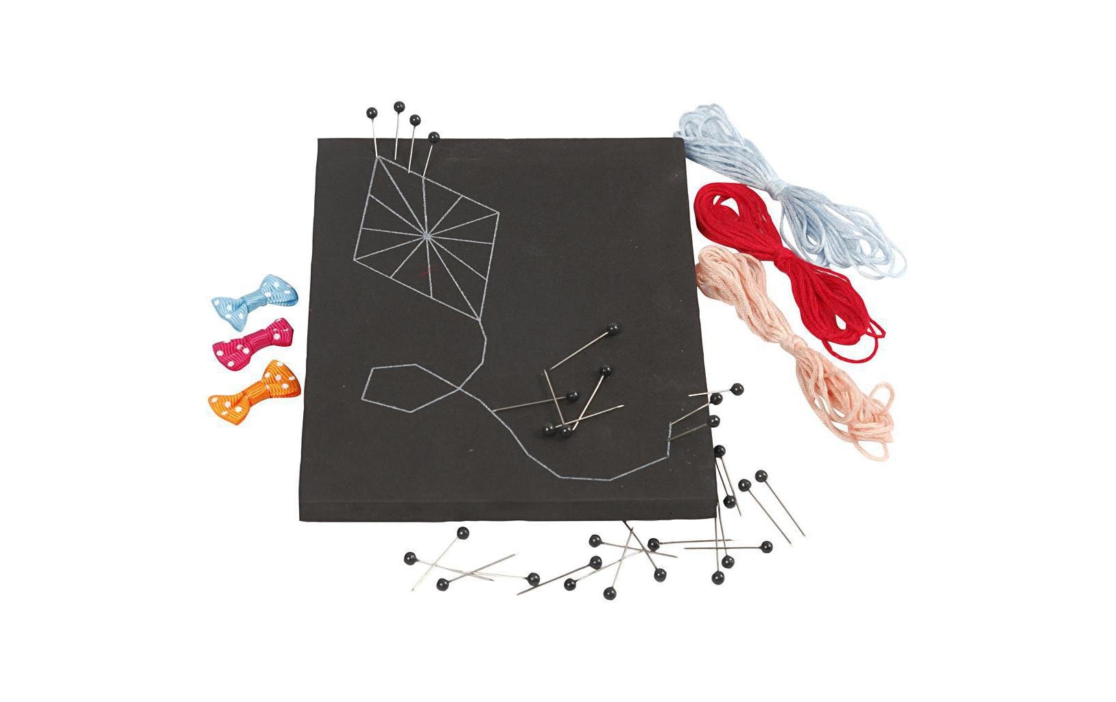 Creativ Company Bastelset Fädelspass – String-Art Drache – 37-teilig – Moosgummi – ab 4 Jahren