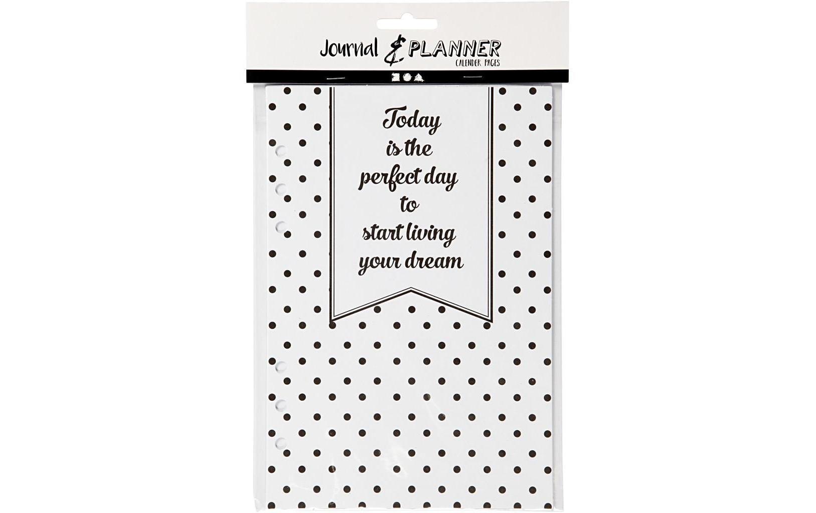 Creativ Company Kalenderseite – 14,2 × 21 cm, weiss, liniert, 120 g/m² – 7 Blatt, Art. 192654