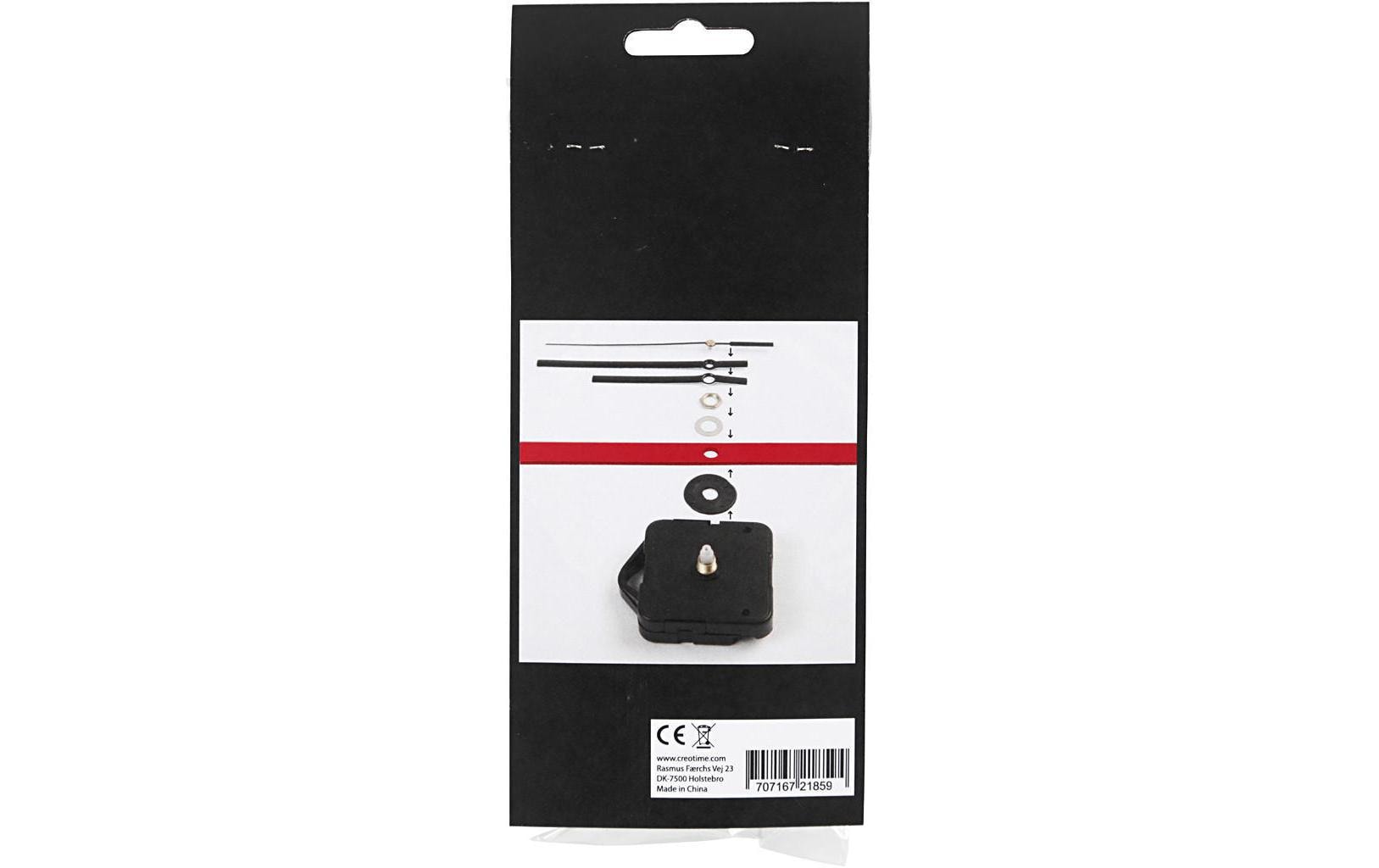 Creativ Company Mechanisches Uhrwerk 13003, schwarz, 55 mm × 15 mm × 55 mm, Set à 7