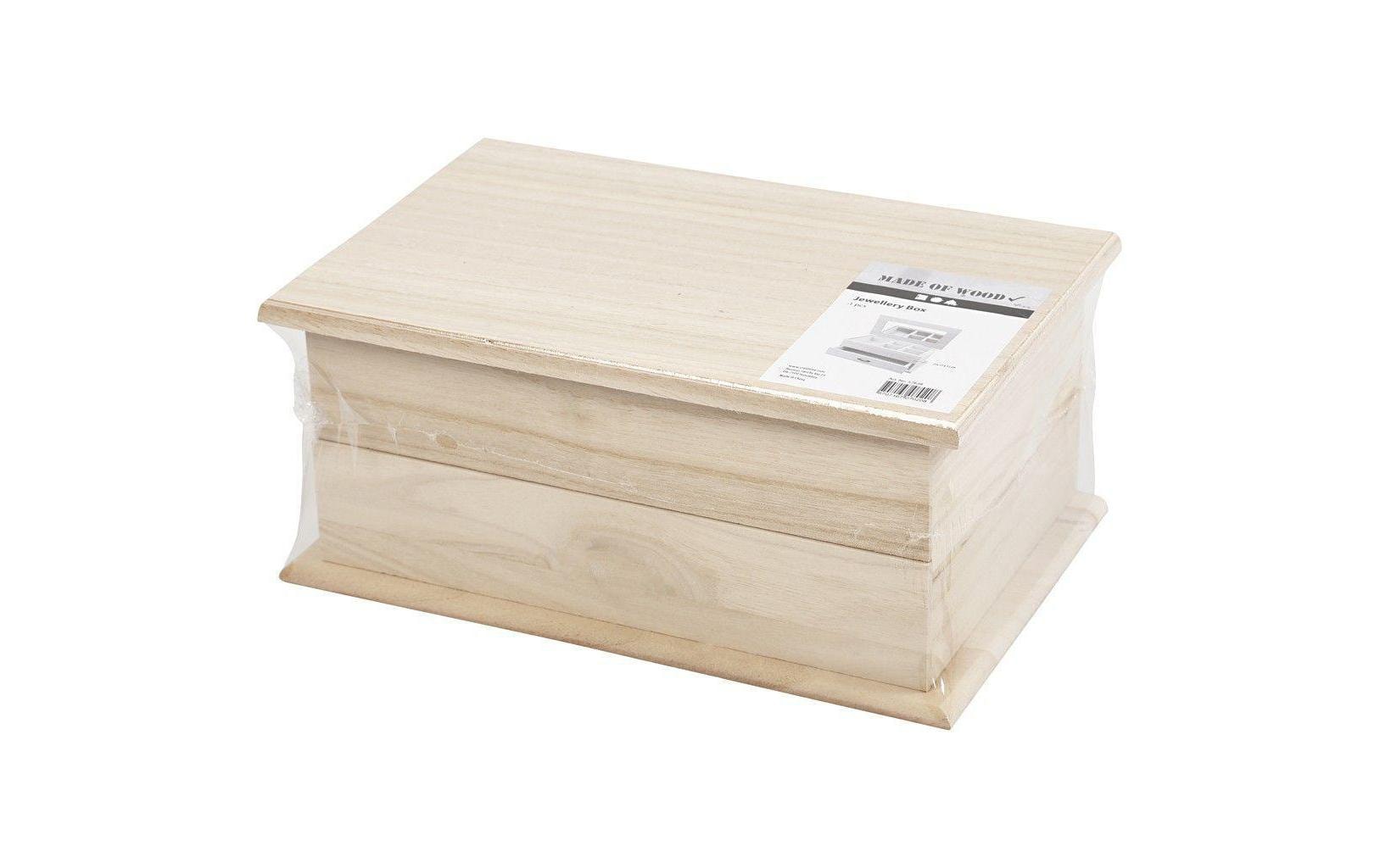 Creativ Company Box, Paulownia tomentosa (Blauglockenbaum), Braun, 27 × 12 × 17 cm, mit Spiegel