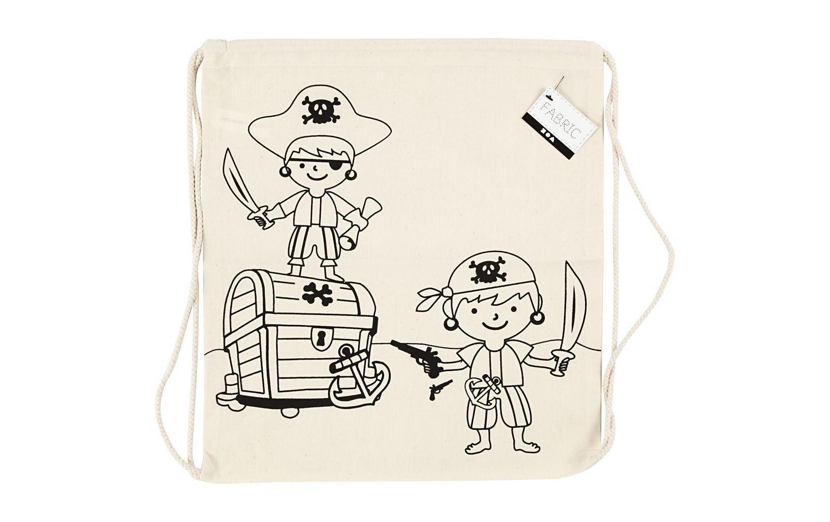 Creativ Company Sportbeutel Piraten – Baumwolle, beige, 37 × 41 cm