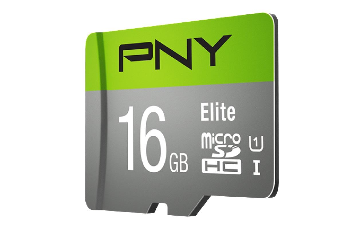 PNY Elite microSDHC 16 GB – UHS-I, Klasse 10, U1, 1er Pack