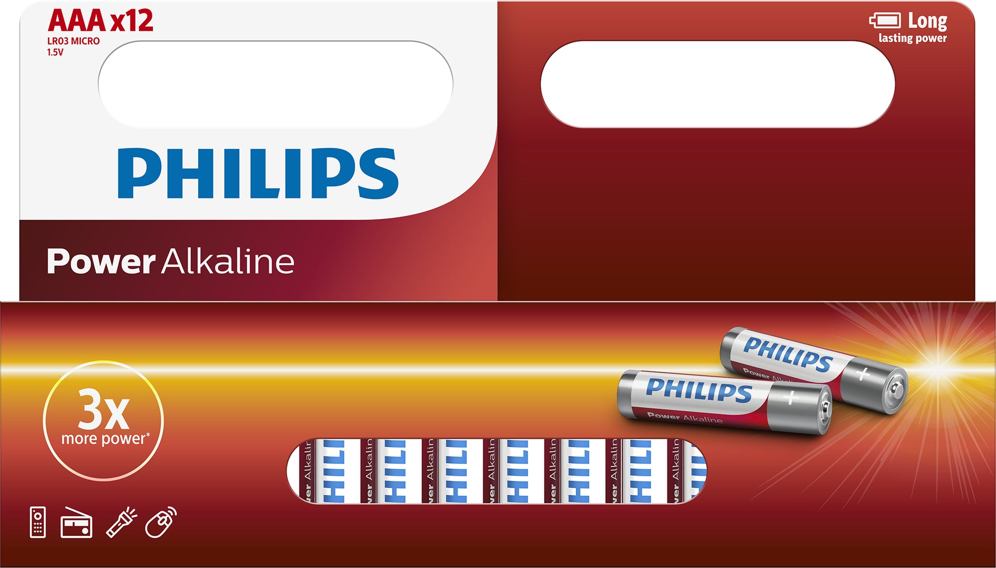 Philips AAA Batterien, Alkaline, 1,5 V – 12 Stk.