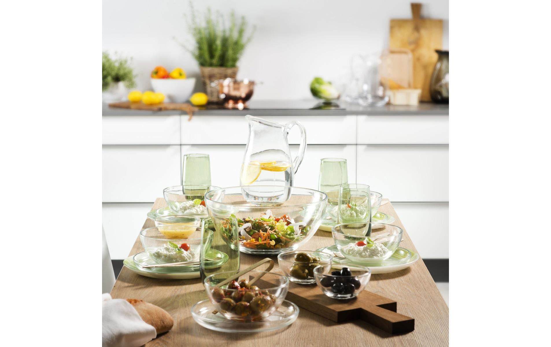 LEONARDO Cucina Teller – 6er Set, Ø 18 cm, Kalk-Natron-Glas, Transparent, spülmaschinenfest