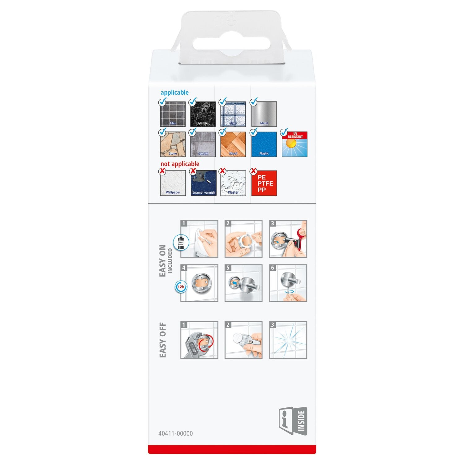 TESA Toilettenpapierhalter – Chrom, selbstklebend, 13,2 × 5 × 5 cm