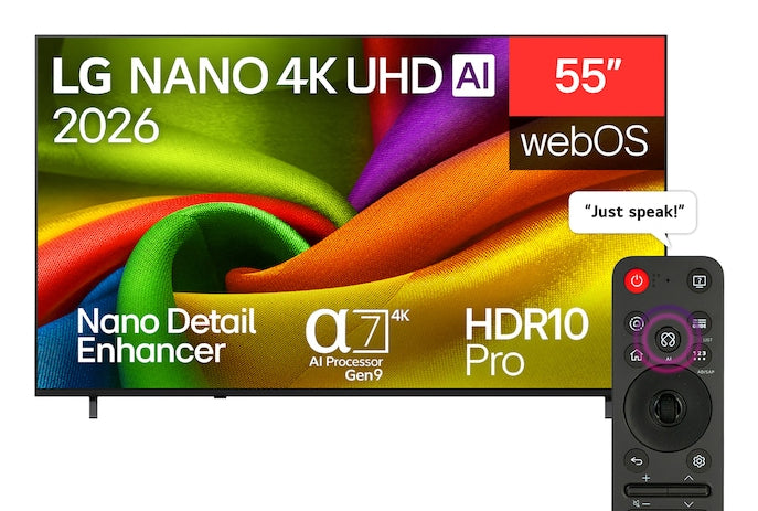 LG 75NU850B6LA – 75" TV – 4K UHD – LCD – webOS 26 – 60 Hz – HDR10, HLG