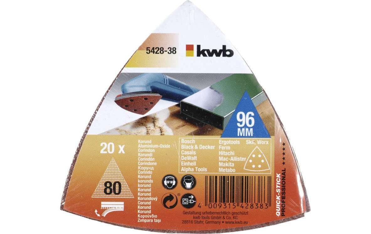 kwb Schleifpad 96 mm P80 – für Universal – 20 Stk