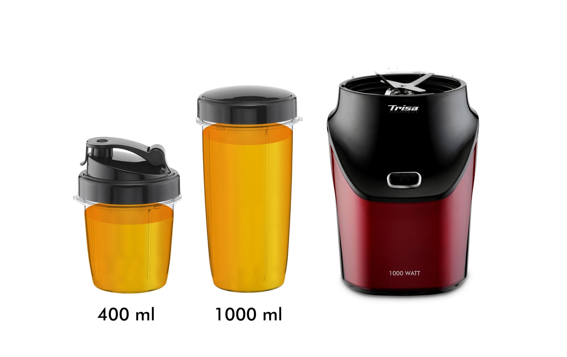 Trisa Electronics Trisa Smoothie-Mixer Nutri Blender Energy – 1 l, 1000 W – To-Go – Rot