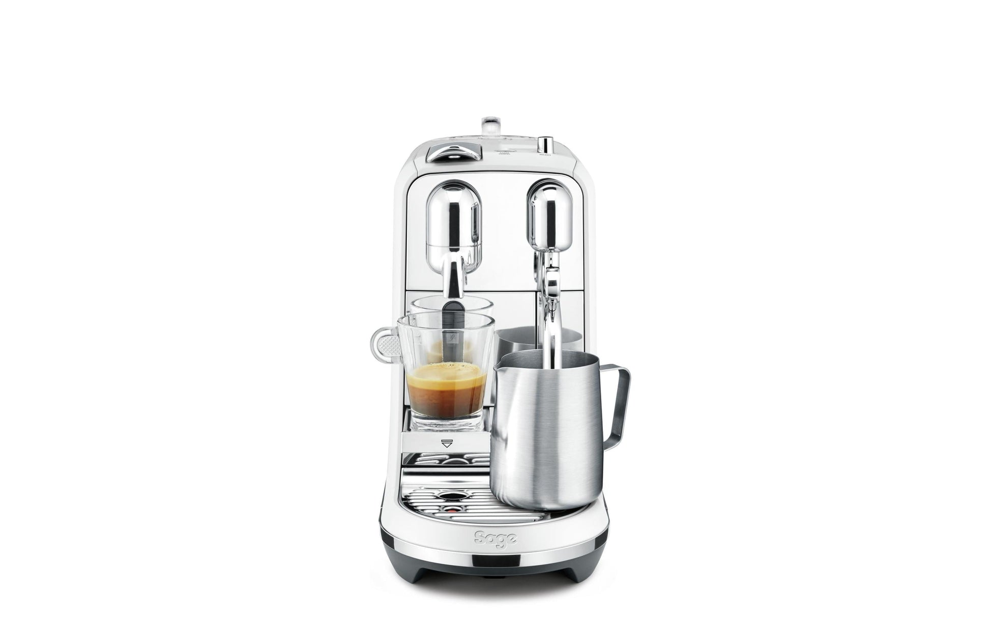 Sage Creatista Plus SNE800SST2QEU1 Kapselmaschine – für Nespresso, 1,5 l, Edelstahl/Weiss
