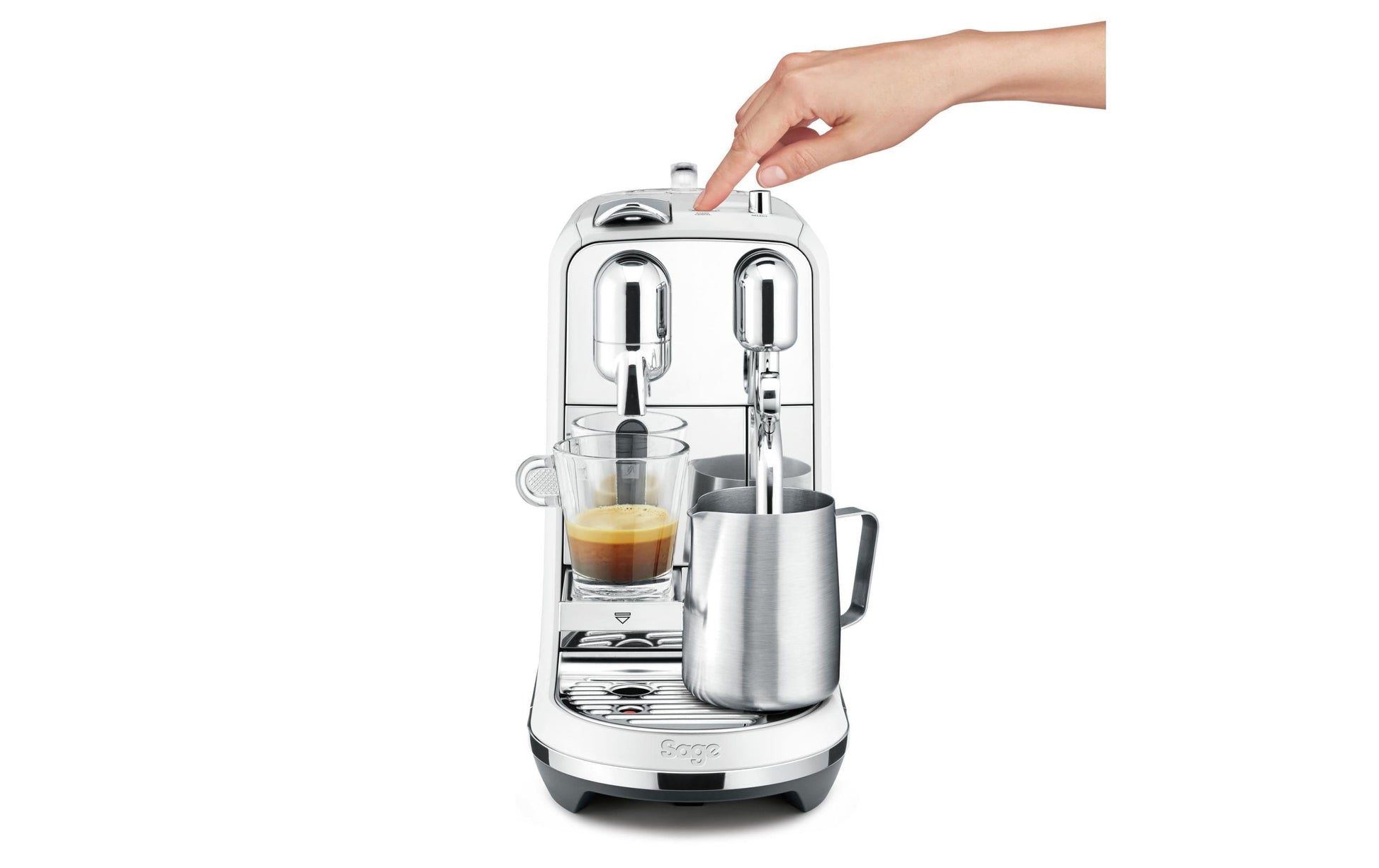 Sage Creatista Plus SNE800SST2QEU1 Kapselmaschine – für Nespresso, 1,5 l, Edelstahl/Weiss