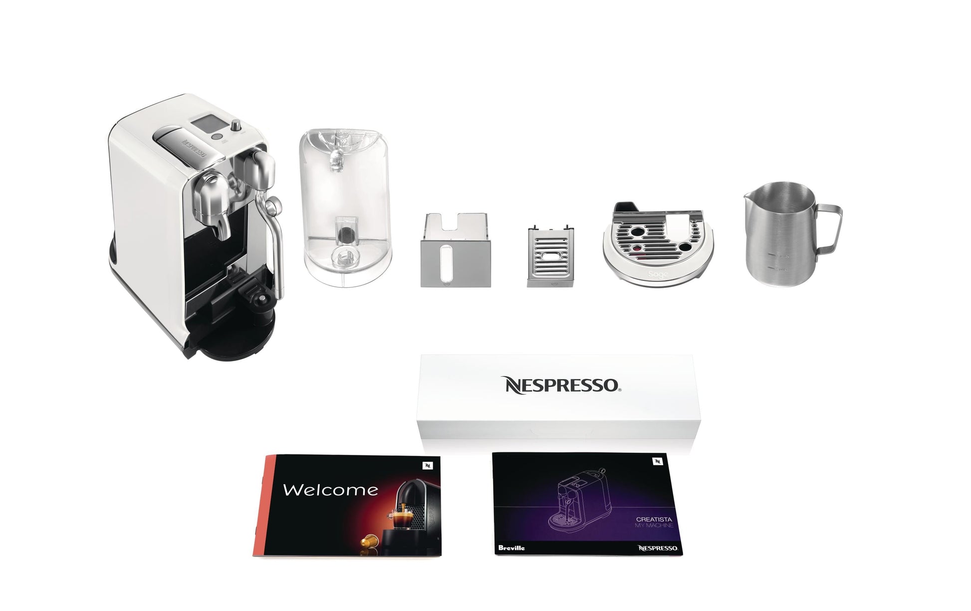 Sage Creatista Plus SNE800SST2QEU1 Kapselmaschine – für Nespresso, 1,5 l, Edelstahl/Weiss