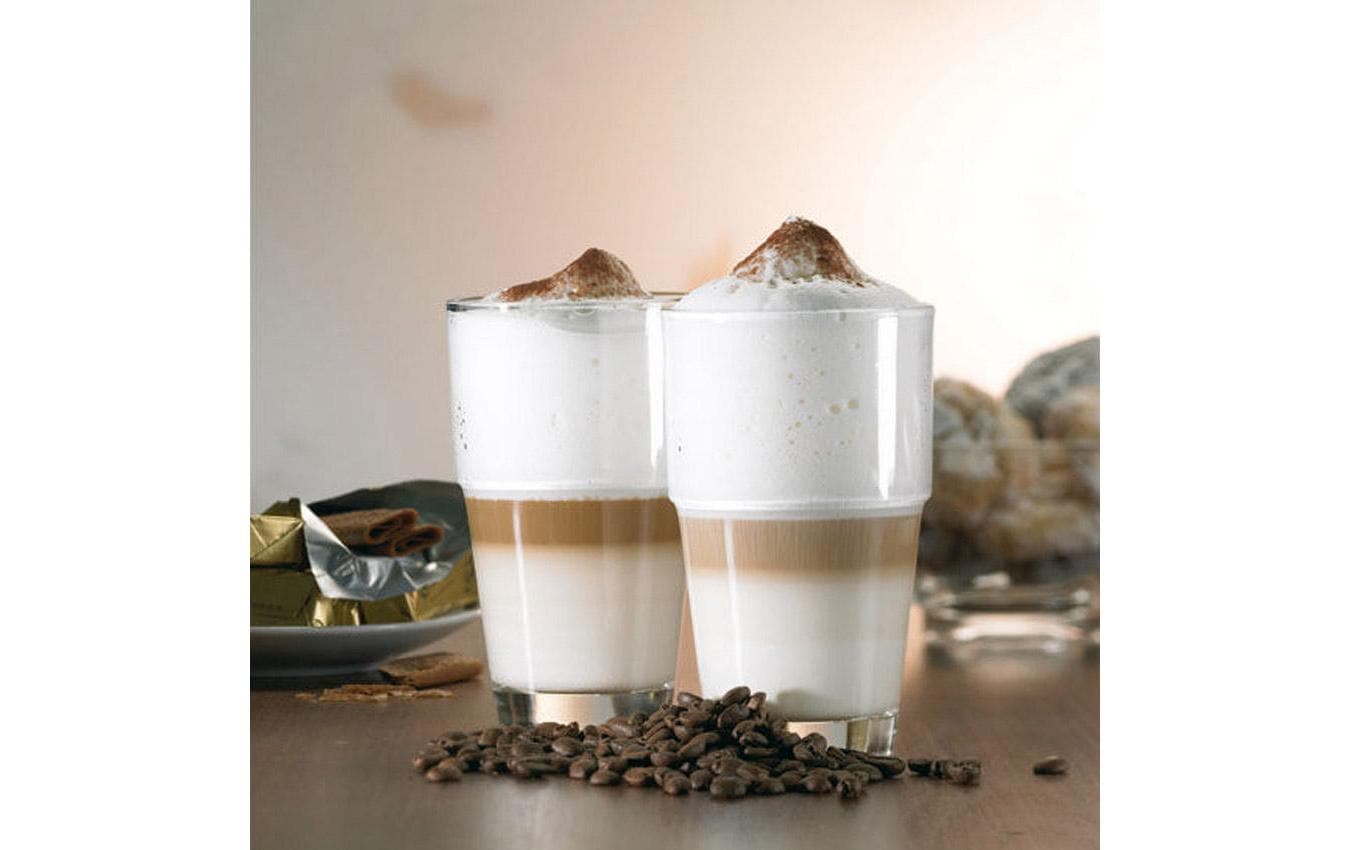 LEONARDO Latte Macchiato Glas – 0,37 l, Kalk-Natron-Glas, Transparent, Spülmaschinenfest, Stapelbar, 6 Stück