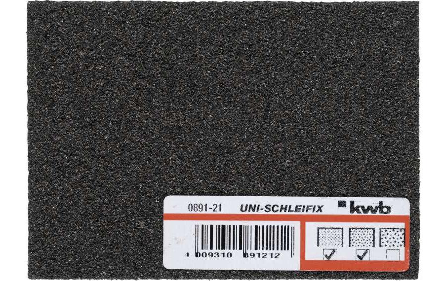 kwb Unischleifblock Fein/Mittel Schleifschwamm 70 × 100 × 26 mm Aluminiumoxid, Schaum – für Metall, Holz