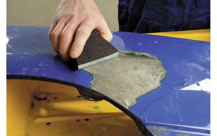 kwb Schleifschwamm 100 × 125 × 10 mm Siliciumcarbid auf Schaum – für Holz, Metall – 3 Stk