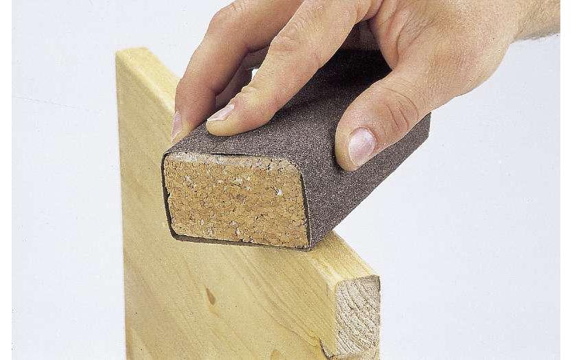 kwb Handschleifklotz – 120 × 80 × 40 mm – für Schleifpapier, Kork