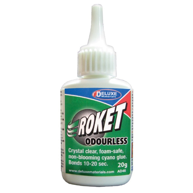 Deluxe Materials Sekundenkleber Roket Odourless Flasche – transparent – 20 g – für Kunststoff