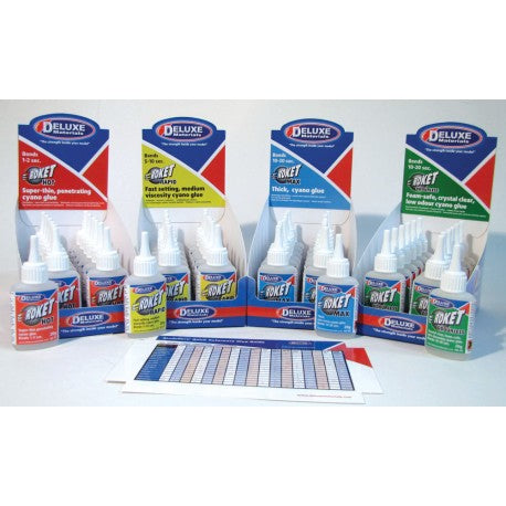 Deluxe Materials Spezialkleber Roket Max CA – transparent, 20 g, für Kunststoff